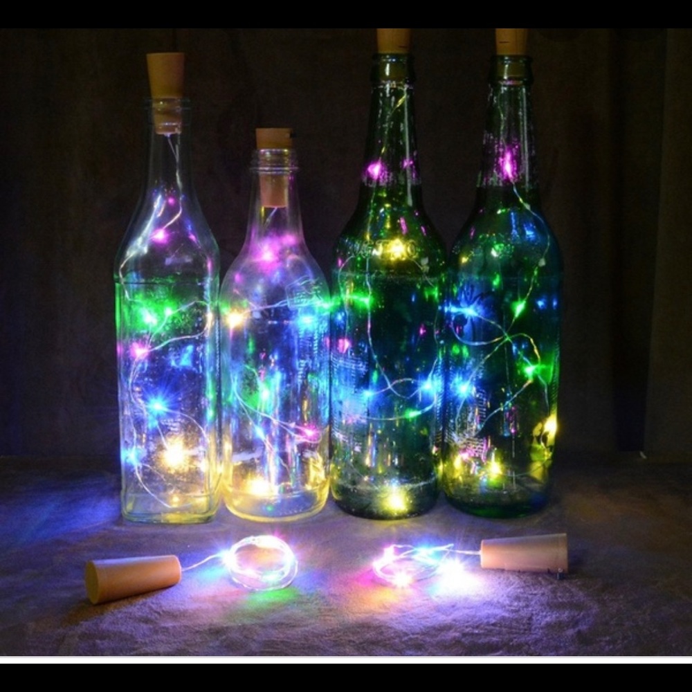 Handmade diy light up glass bottles